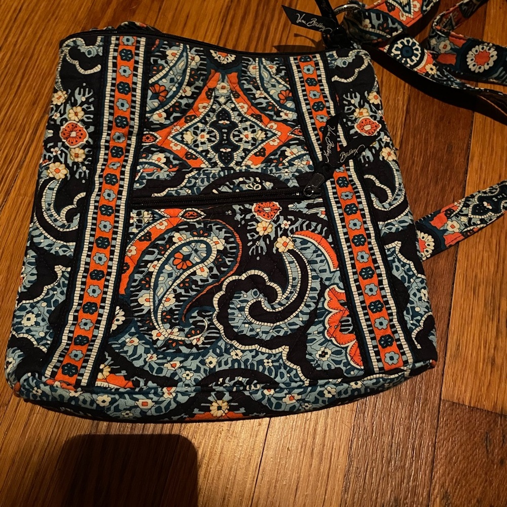 Vera Bradley Floral and Paisley Bag in Blue and Orange